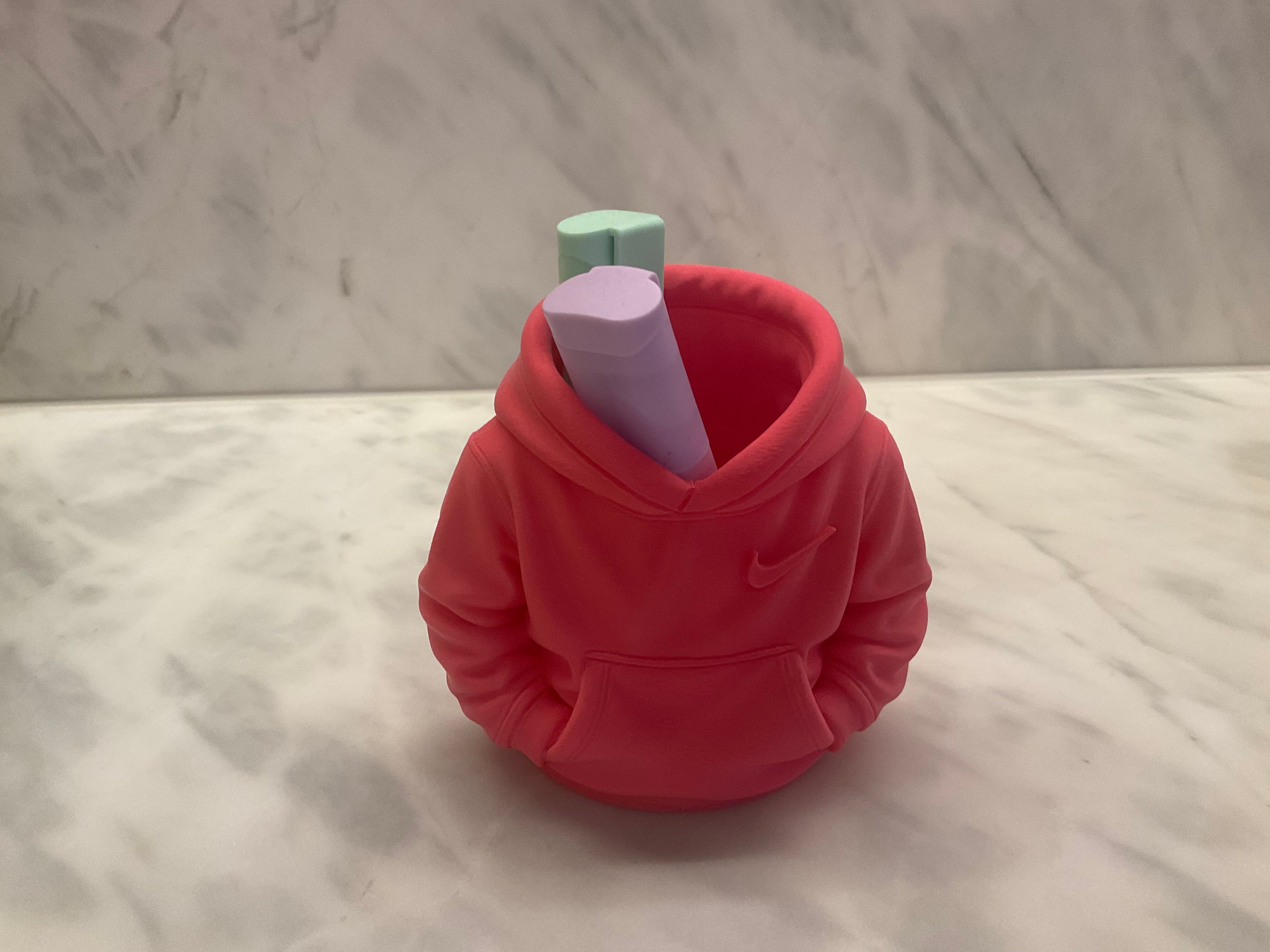 Hoodie pen or toothbrush holder